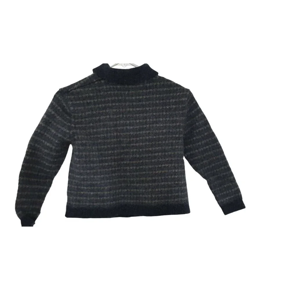 Eddie‎ Bauer Child's Jacket 100% Wool Medium Button Front Long Sleeve Blue Gray